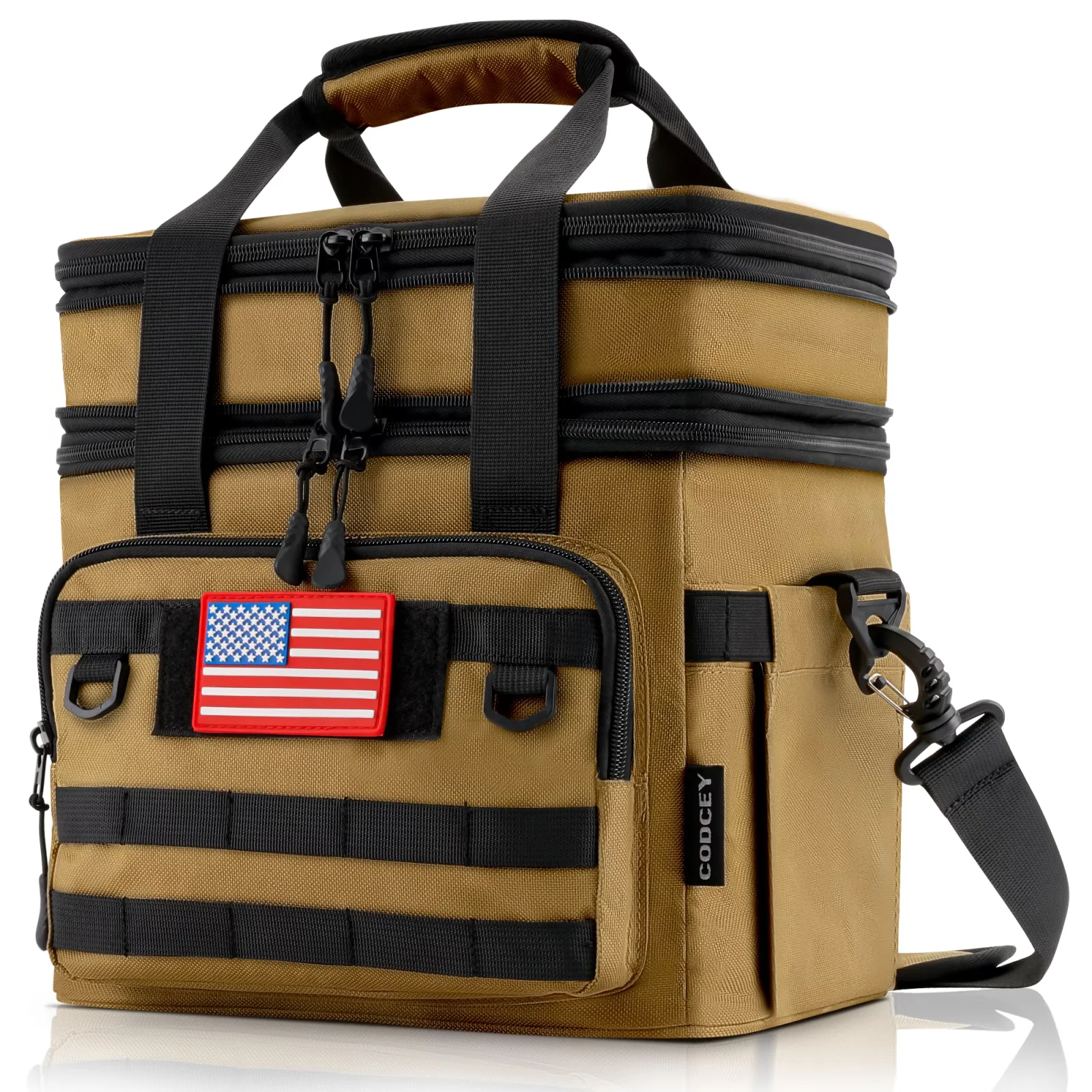 CODCEY Tactical Heavy Duty Insulated Expandable Double Deck Leakproof Large Reusable Lunch Bag Cooler