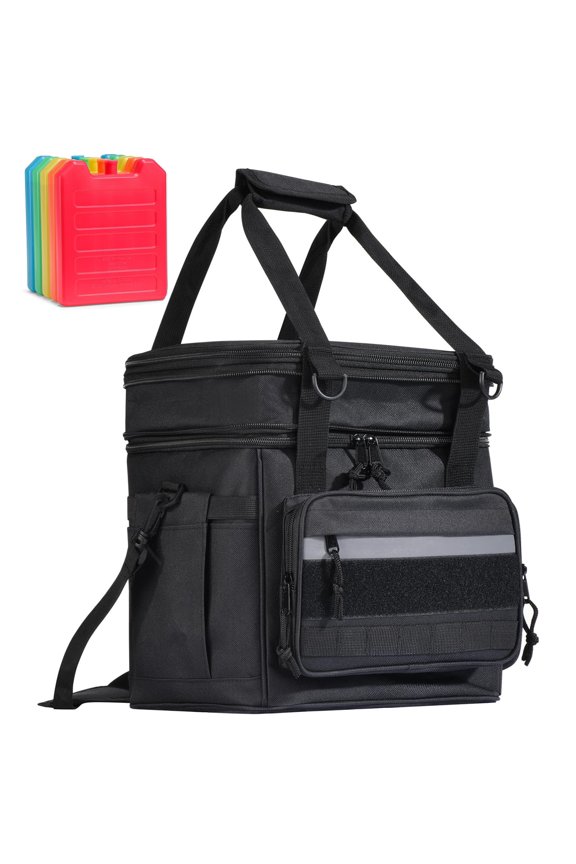 Tactical Lunch Box for Men with 5 Slim Ice Packs, Expandable 12-Hour Shift Cooler Bag for Construction