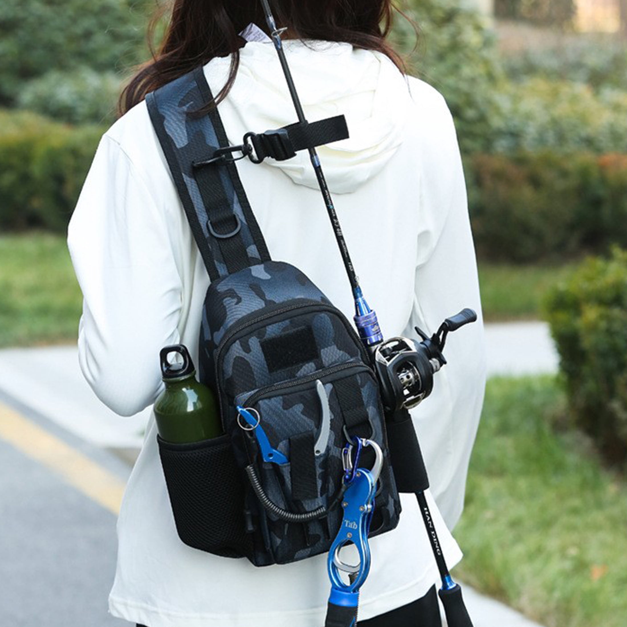 Lure Rucksack Lure Fishing Chest Bag with Rod Holder, Multifunctional Fly Fishing ...