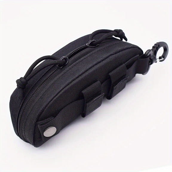 Tactical MOLLE Eyeglass Case Hunting Shockproof Protective Goggles Box Portable Outdoor Sunglasses Case-1000D Nylon