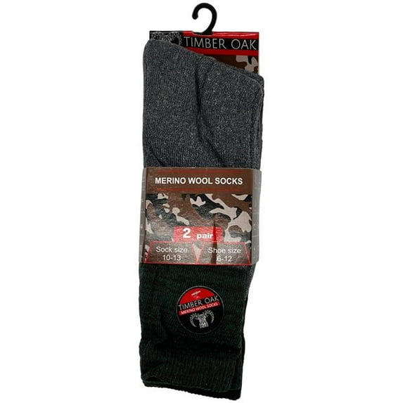 Kole Imports AG815 Timber Oak Merino Wool Socks - 2 Per Pack - Pack of 18