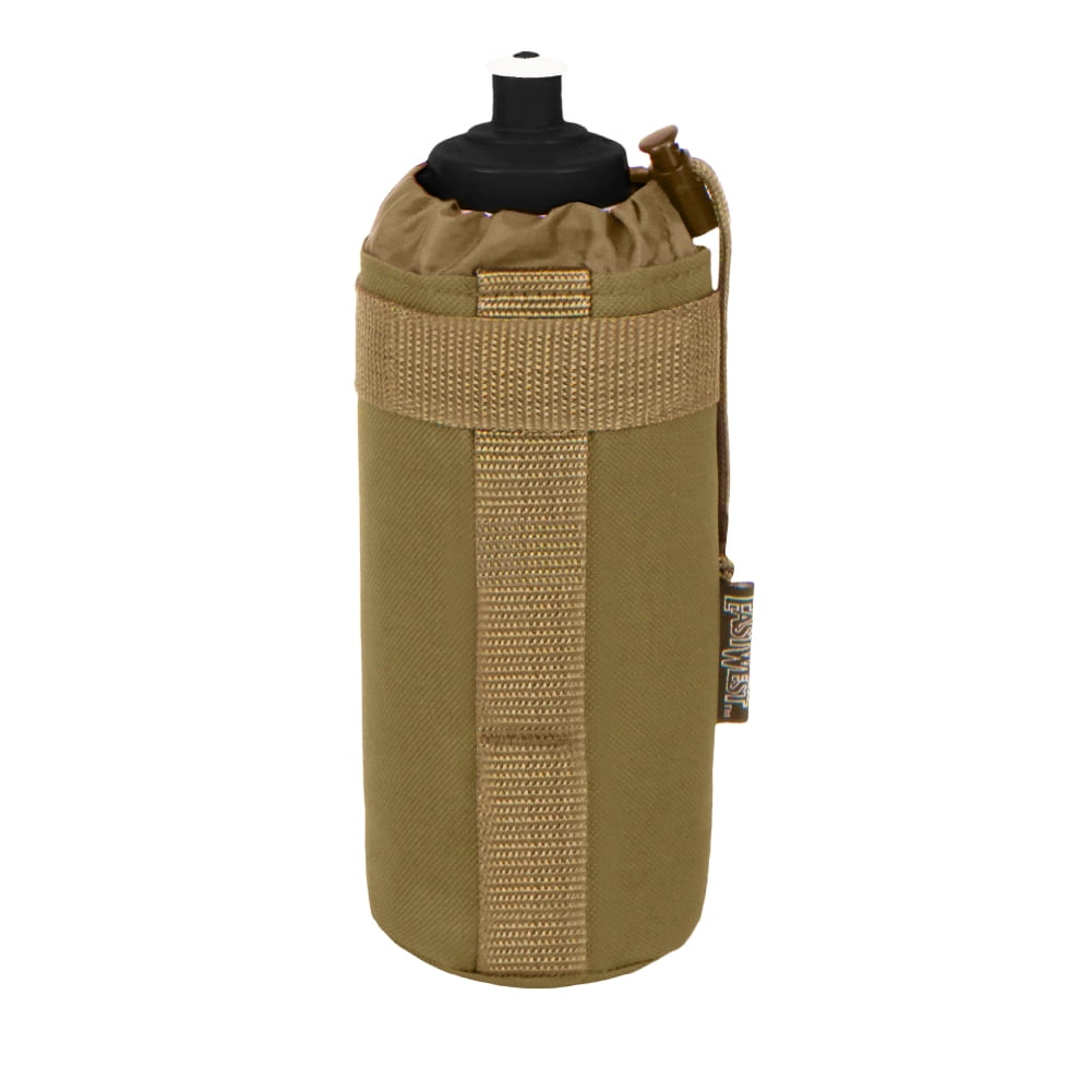 Tactical MOLLE Water Bottle Pouch Bag - ACU Camo, Drawstring, With Shoulder Strap