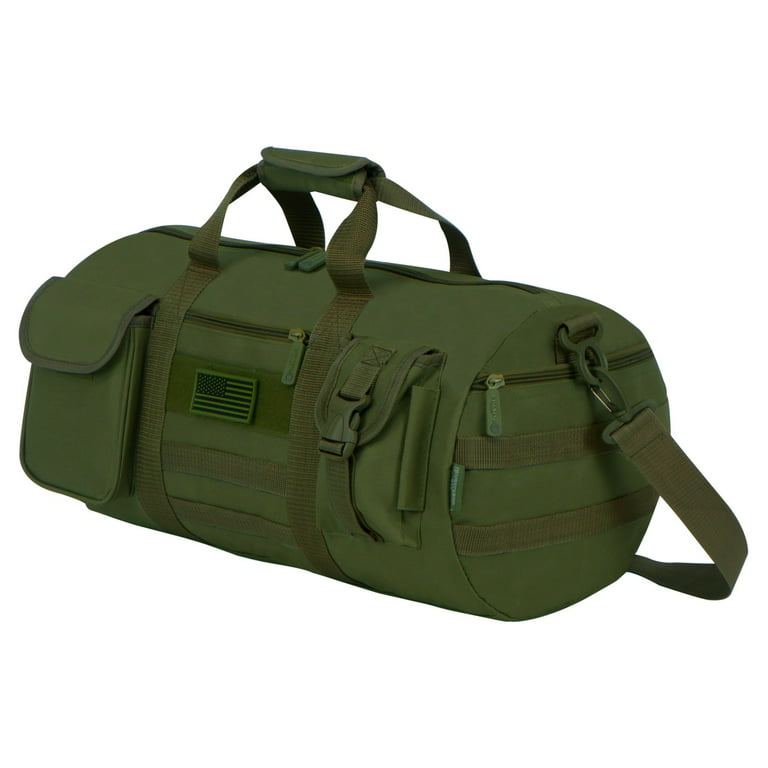 East West U.S.A. Tactical Molle Heavy Duty Round Duffel Bag, Green