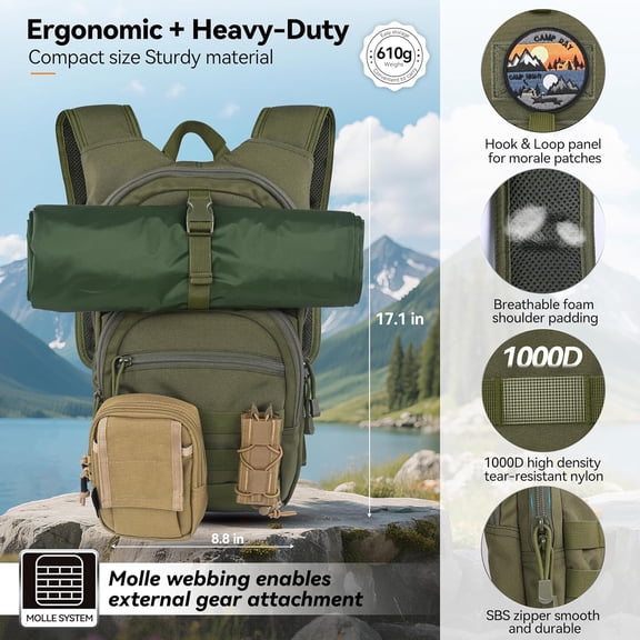 Tactical Molle Hydration Pack with 2.5L TPU Water Bladder