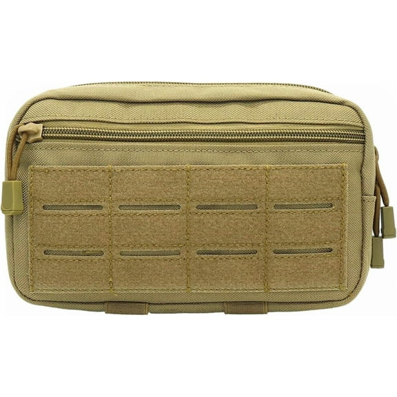 Tactical Molle Pouch, Multi-Purpose EDC Admin Pouch Utility Gadget Gear Backpack Military Waist Bag for Outdoor, Hunting, Traveling, Hiking (Tan)