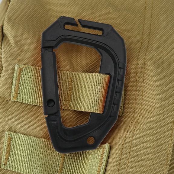 Tactical Mountaineering Buckle, Plastic Steel Release Clip, Durable Outdoor Gear Attachment, Multi-Functional D-Ring Climbing Carabiner for Backpack, Hiking, Camping
