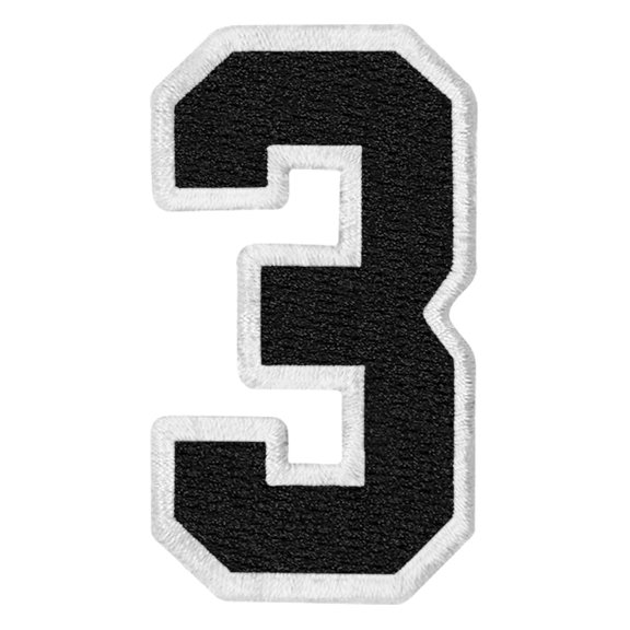 Tactical Numbers Patch Embroidered Badge Applique Fastener Hook And Loop Emblem, Three