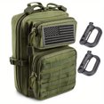 thumbnail image 1 of Tactical Nylon Waist Pack with US Flag Waterproof EDC Pouch for Hunting Camping & Phones, 1 of 11