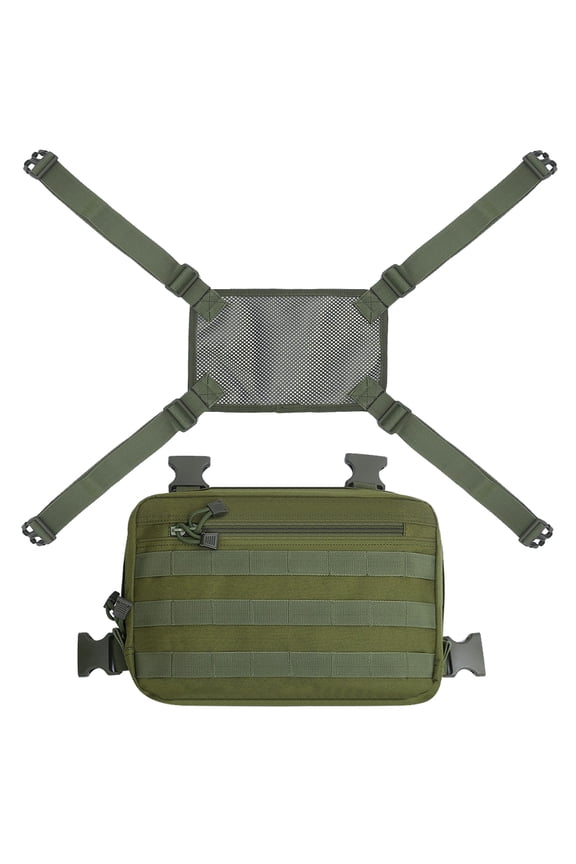 Tactical Outdoor Chest Pocket Practical And Convenient Mesh Breathable Chest Bag,Green