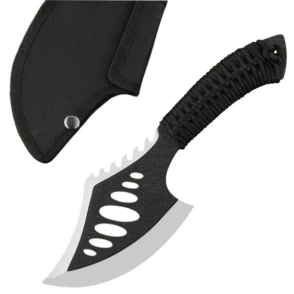 Outdoor Axe - 10.6 Full Tang Hatchet, Black Stainless Steel with Paracord Handle & Nylon Sheath
