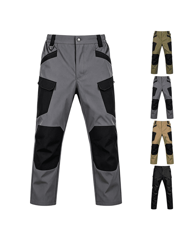 Tactical Pants Men Stretch Flex Resistant Utility Combat Cargo Pants Ripstop, Windbreaker, Quick Dry, Mutil Pockets, Hiking Hunting, Running, Lounge, Fall Outdoor Gray XL