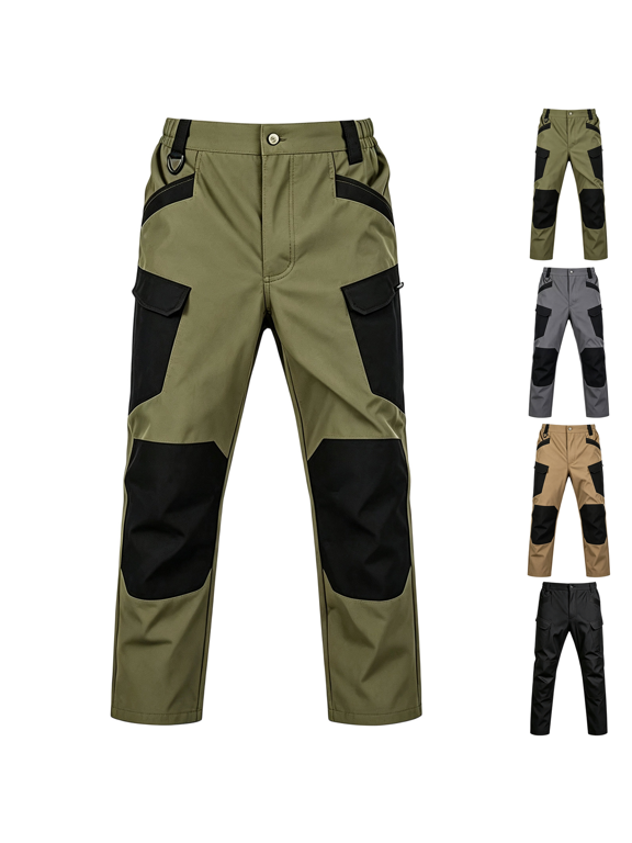 Pants Men Stretch Flex Resistant Utility Combat Cargo Pants Ripstop, Windbreaker, Quick Dry, Mutil Pockets, Hiking Hunting, Running, Lounge, Fall Outdoor Green 2XL