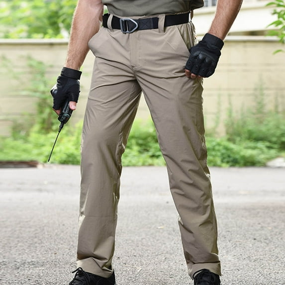 Tactical Pants for Men Water Resistant Hiking Cargo Pants with Elastic Waist Multi Pockets Stretch Waterproof Quick Dry Work Pants Relaxed Fit Available in Plus Size S-XXXXL