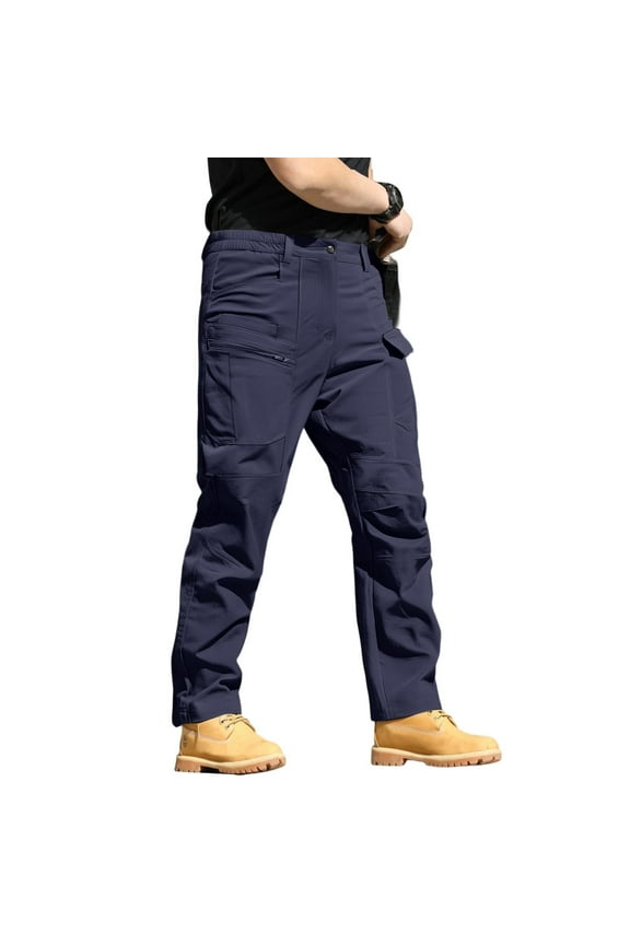 Tactical Pants for Men Cargo Pants for Men Relaxed Fit Casual Work Hiking with Multi Pockets‌ 05-Dark Blue 2XL
