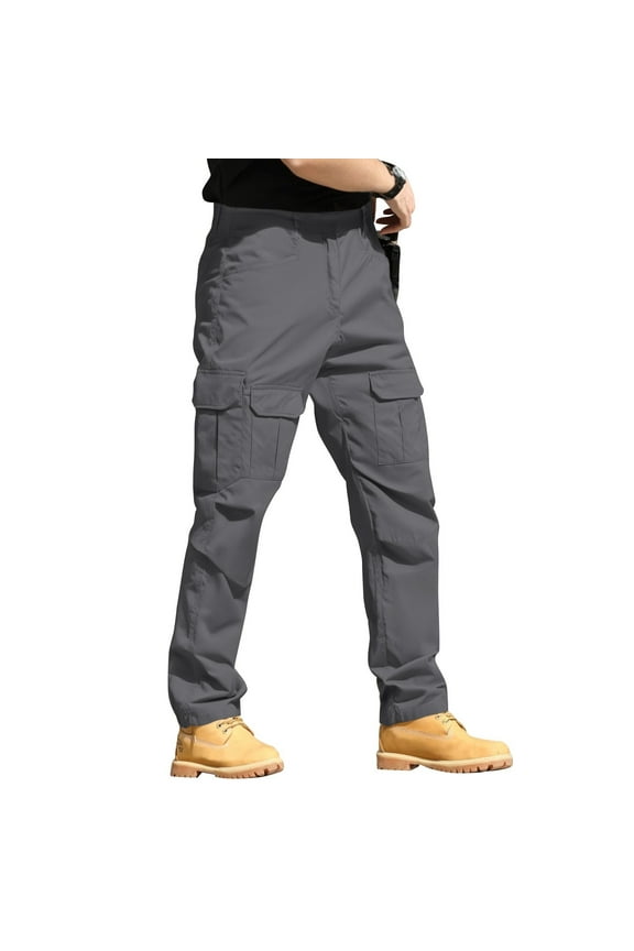 Tactical Pants for Men Cargo Pants for Men Relaxed Fit Casual Work Hiking with Multi Pockets‌ 09-Gray XL