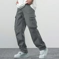 thumbnail image 1 of Tactical Pants for Men Cargo Sweatpants for Men Fleece Pants Pockets 2025 Elastic Waist Drawstring Sweat Pants Solid Athletic Joggers Trouser, 1 of 7