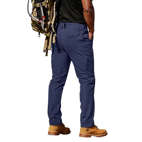 Tactical Pants for Men Cargo Work Pants Durable Ripstop with Pockets Outdoor Water Resistant Hiking Working Construction Pants Navy XL