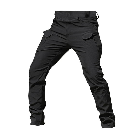 Hiking Tactical Pants for Men Outdoor Waterproof Cargo Pants Relaxed Fit Trousers Work Travel Pants with Multi Pockets black X-Large