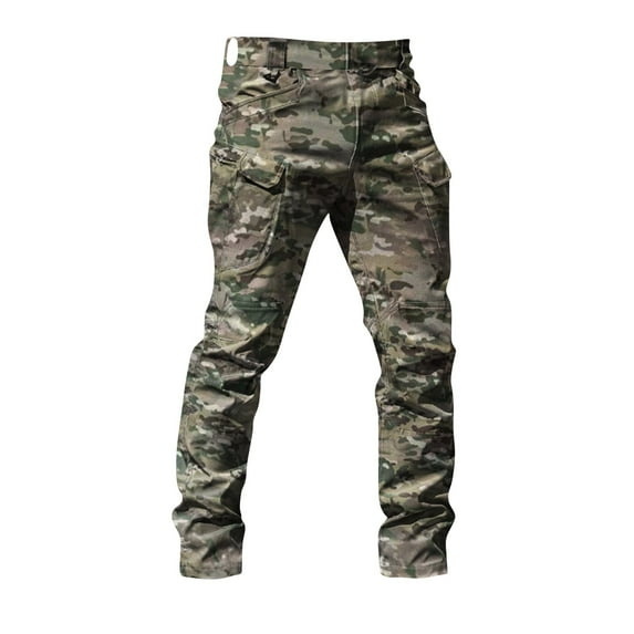 Tactical Pants for Men Relaxed Fit Trousers Outdoor Waterproof Cargo Pants Work Travel Pants with 9 Pockets leopard print Large