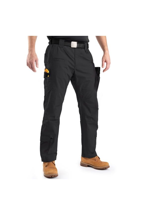Tactical Pants for Men - Tough Ripstop, Water-Resistant Mens Tactical Pants with 9-Pocket Mapped System Black