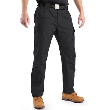 Tactical Pants for Men - Tough Ripstop, Water-Resistant Mens Tactical Pants with 9-Pocket Mapped System Black