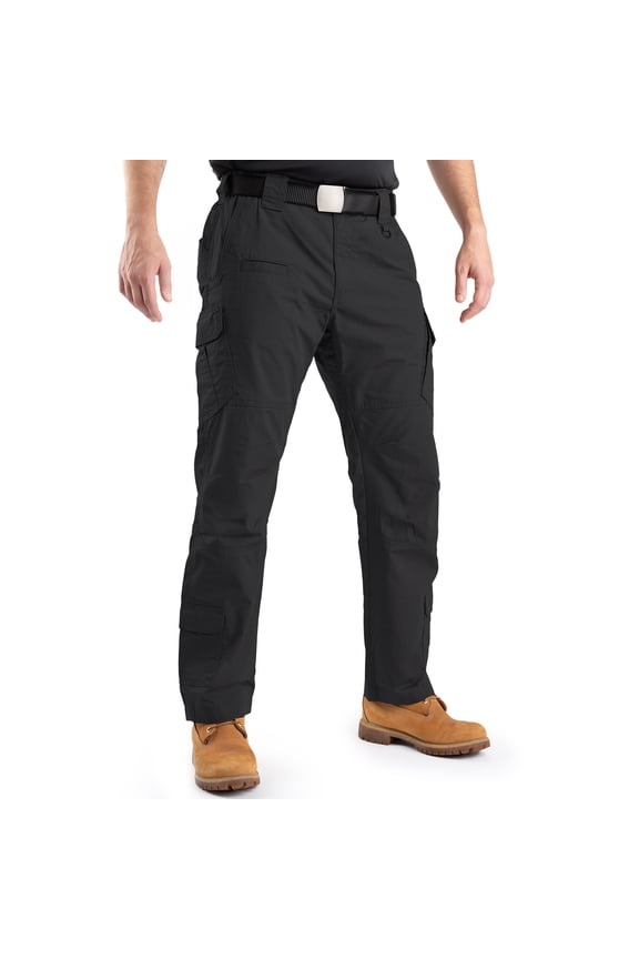 Tactical Pants for Men - Tough Ripstop, Water-Resistant Mens Tactical Pants with 9-Pocket Mapped System Black
