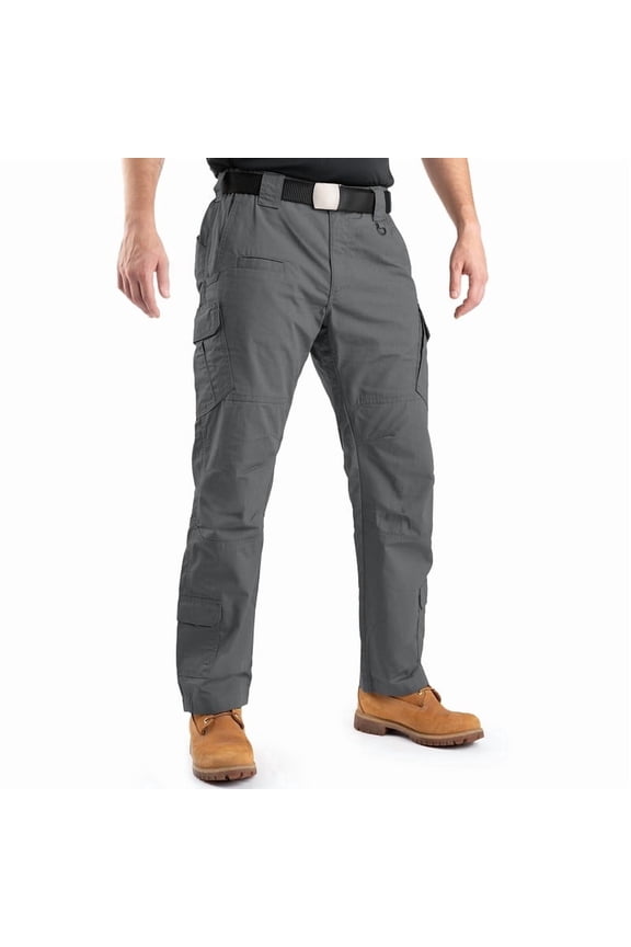 Tactical Pants for Men - Tough Ripstop, Water-Resistant Mens Tactical Pants with 9-Pocket Mapped System Charcoal