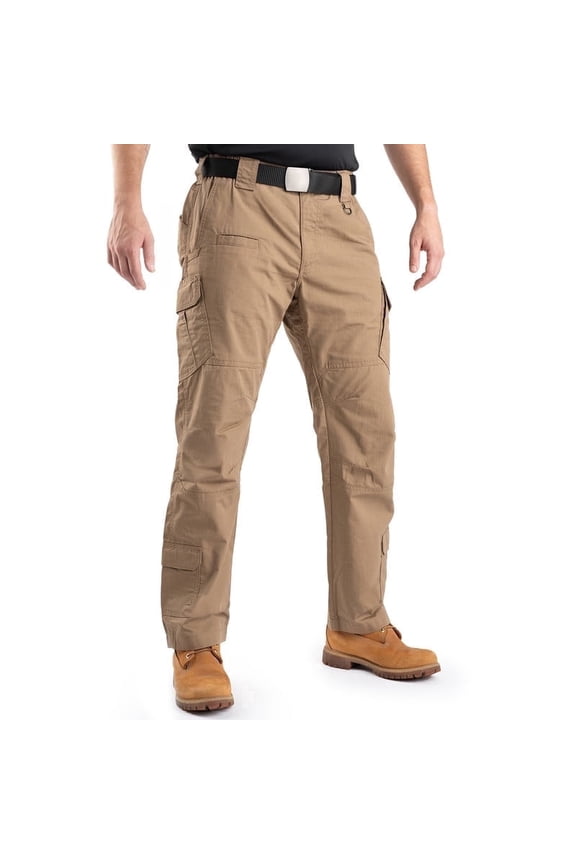 Tactical Pants for Men - Tough Ripstop, Water-Resistant Mens Tactical Pants with 9-Pocket Mapped System Khaki