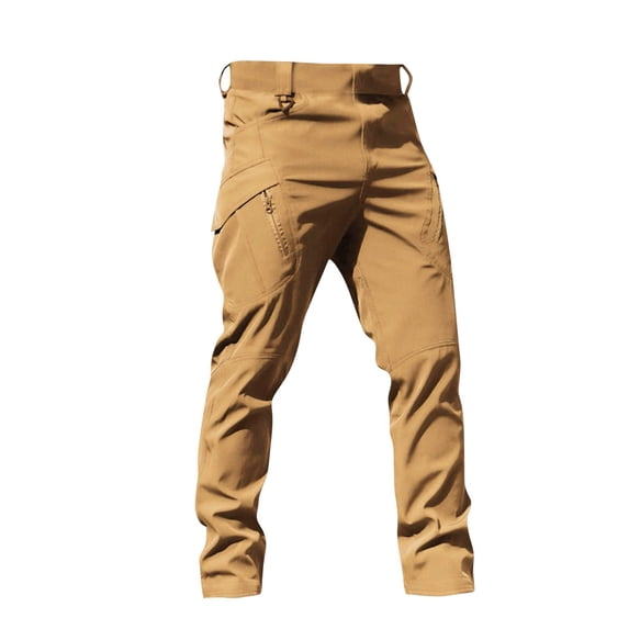 Tactical Pants for Men Water Resistant Hiking Cargo Pants Multi Pockets Stretch Waterproof Quick Dry Work Pants Brown 2XL