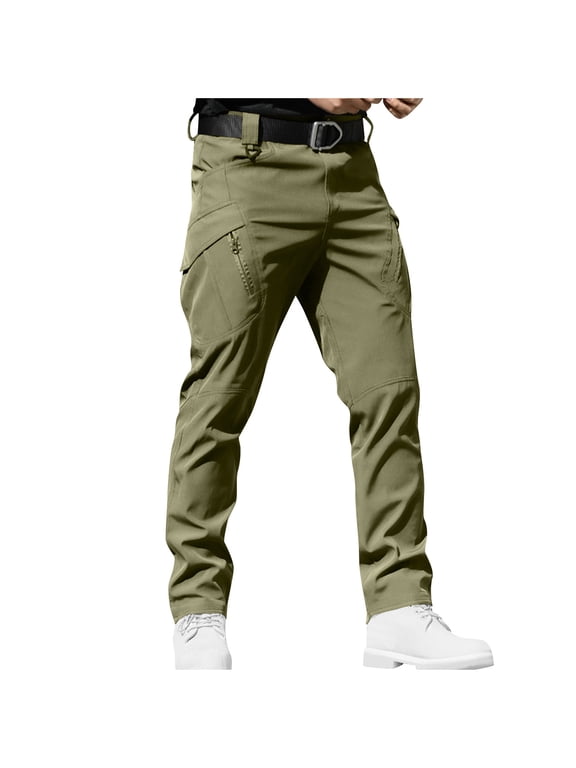 Tactical Pants for Men Waterproof Construction Cargo Pants with Mulit Pockets Ripstop Outdoor Hiking Work Pants