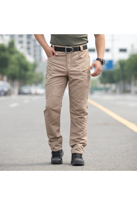 Tactical Pants for Men Winter Relaxed Tactical Jeans Riding Lightweight Gardening Pants Stretchy Khaki Pants Work Utility Waterproof Pants Khaki S
