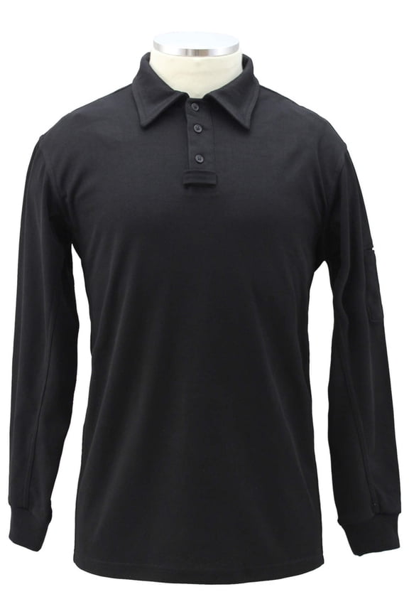 Tactical Performance Long Sleeves Polo Shirt - Black - Medium