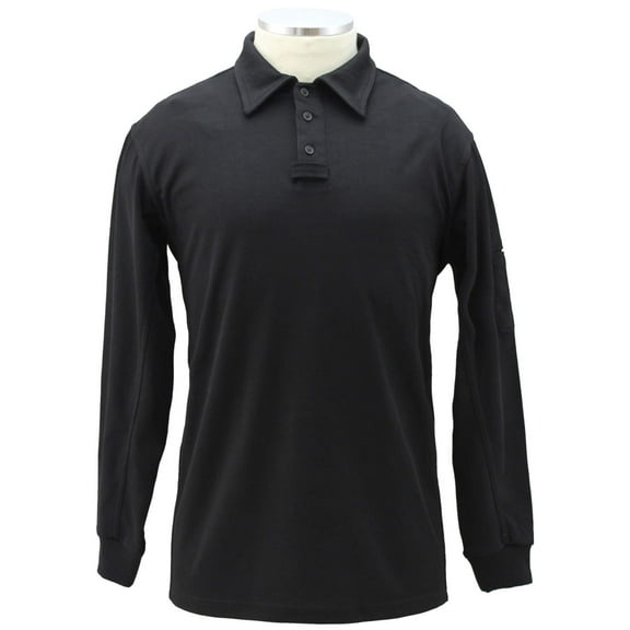 Tactical Performance Long Sleeves Polo Shirt - Black - Small
