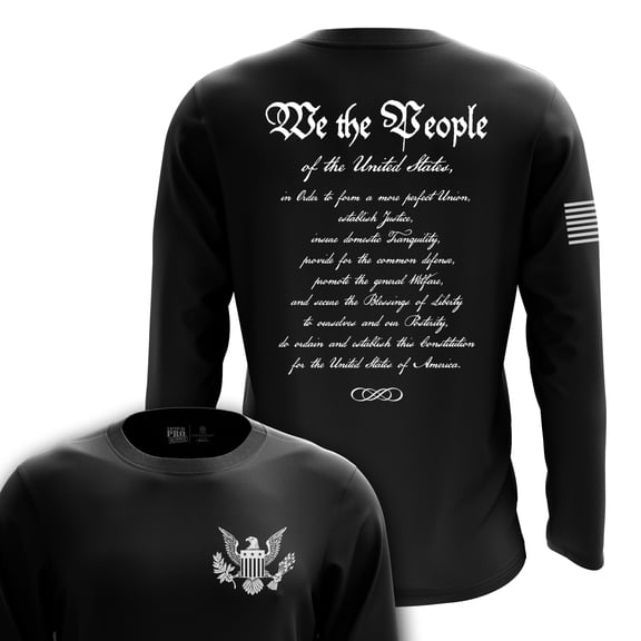 Patriotic USA Flag Printed Long Sleeve Crew Neck | Decorated in The USA