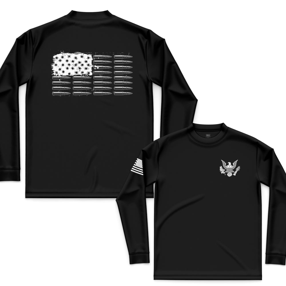 Tactical Pro Supply Men's Patriotic USA Flag Long Sleeve Shirt, Made