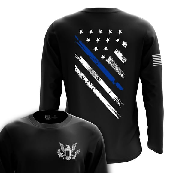 Patriotic USA Flag Printed Long Sleeve Crew Neck | Decorated in The USA