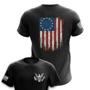 Tactical Pro Supply Printed USA American Flag Betsy Ross Short Sleeve Shirts for Men’s, Easy Care and Maintenance, & Made from Cotton Soft Fabric