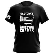 Tactical Pro Supply U.S Flag Patriotic Back to Back Mens T Shirt Printed & Packaged in The USA, Made from 100% Cotton Material, American Flag Shirt Design