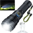 thumbnail image 1 of Tactical Rechargeable Flashlight Torch,1000000 High Lumens Compact Aluminum Body,XHP70.2 5 Modes LED IPX5 Waterproof Handheld LED Flashlights for Camping Biking Hiking Outdoor Home Emergency, 1 of 7