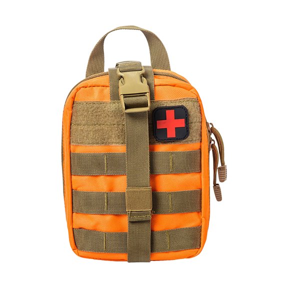 Tactical Rip-Away EMT Medical Pouch Molle Compatible First Aid Bag for Outdoor Hiking Travel(Orange,One Size)