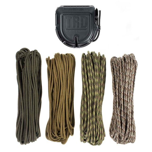 Tactical Rope Dispenser Kit with 200 Feet of Durable, Lightweight 550 Paracord - Multiple Colors Available - Multi Purpose Tool
