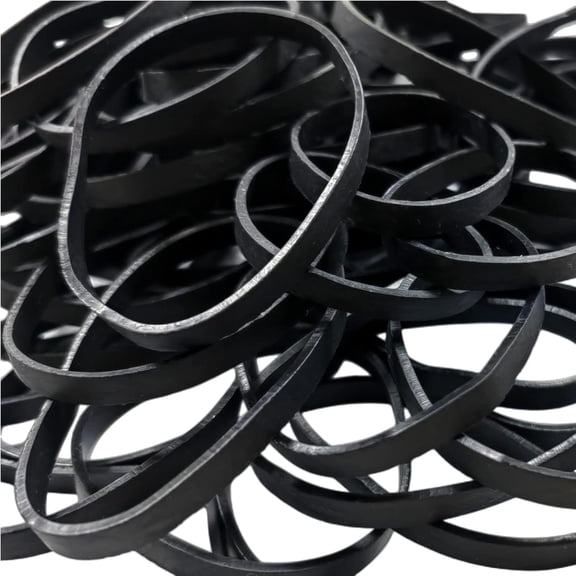 Tactical Rubber Bands Size #64 (3 1/2" x 1/4"), 100 Pcs Black Wide Thick Large Strong Heavy Duty Rubber Bands Heat Cold UV Resistant for Hunting Hiking Outdoor Camping Survival (100)