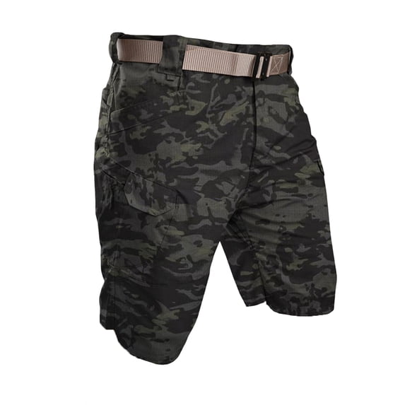 Tactical Shorts Men's Water-Resistant Outdoor Cargo Hiking Fishing Short Cow Pattern L