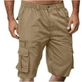 thumbnail image 1 of Tactical Shorts for Men Lightweight Multi Pocket Plain Short Pants Elastic Waist Summer Sweatshorts Sports Workout Shorts, 1 of 6