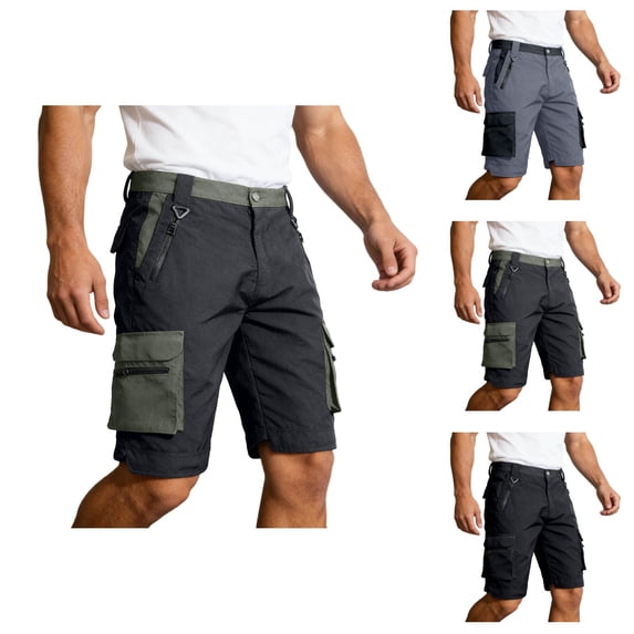 Shorts for Men Summer Straight Leg Stretch Knee Length Outdoor Hiking Cargo Shorts with Pockets Workwear