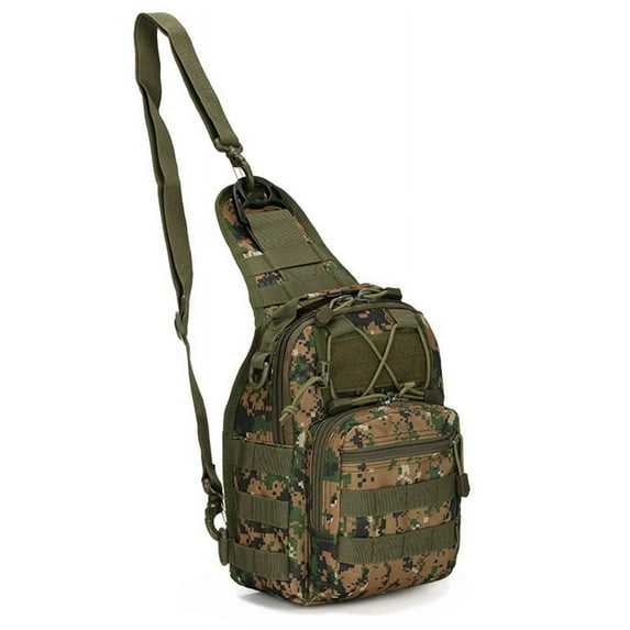 Tactical Shoulder Bag 800D Waterproof Oxford Small Chest Bag Outdoor Sports Sling Backpack for Hunting Hiking Camping (Color F)
