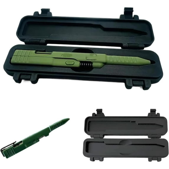 Tactical Slide Action Ballpoint Pen, 3D Printed Slide Action Pens EDC, Creative Novelty Writing Tool, Refillable Smooth Ink Pen, Fun Gifts for Tactical Gear Fans, Stationery Lovers (Green)