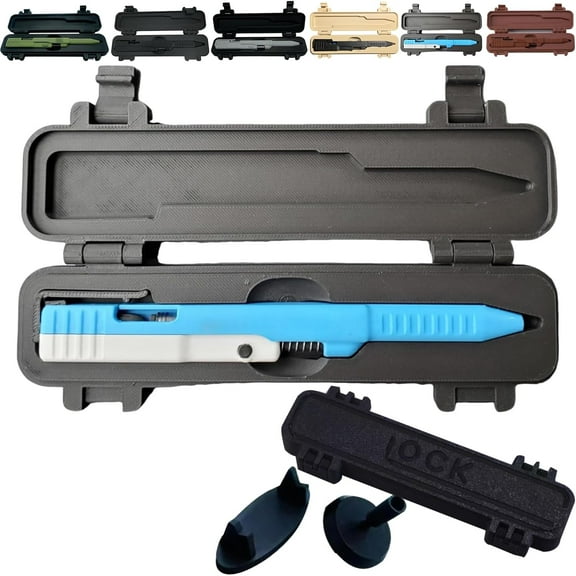 Tactical Slide Action Ballpoint Pen with Case,Tactical 3D Printed Slide Action Pens EDC,Creative Novelty Writing Tool,Refillable Smooth Quick-Drying Ink Pen,Unique Gift for Stationery Lovers (Green)