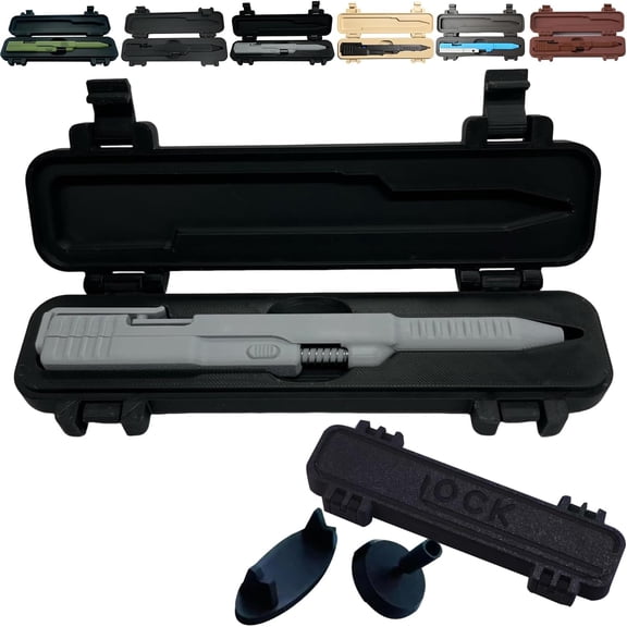 Tactical Slide Action Ballpoint Pen with Case,Tactical 3D Printed Slide Action Pens EDC,Creative Novelty Writing Tool,Refillable Smooth Quick-Drying Ink Pen,Unique Gift for Stationery Lovers (Green)