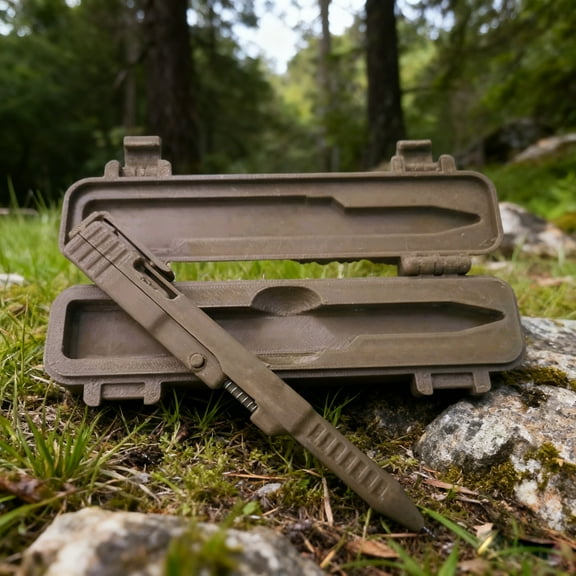 Tactical Slide Action Ballpoint Pen, Slide Action Pens EDC with Case, 3D Printed Retractable Ballpoint Pen, Refillable Smooth Ink Writing Tool, Creative Desk Accessory Unique Gift for Men